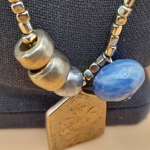 Chico's Long Pendant Necklace, Gold Bead Chain, Floral Fish Pendant, 39 Inches - Picture 7 of 11